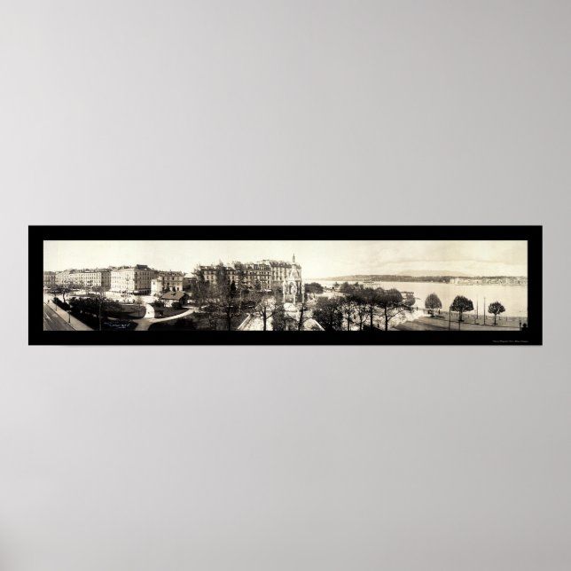 Genf, Schweiz Foto 1909 Poster (Vorne)