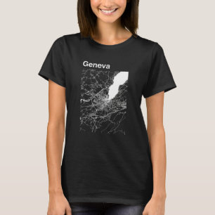 Genf Schweiz Klassische Stadtkarte Grafik T-Shirt