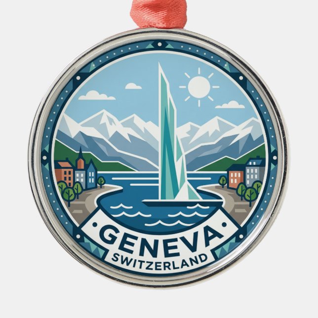 Genf Schweiz Ornament Aus Metall (Vorne)