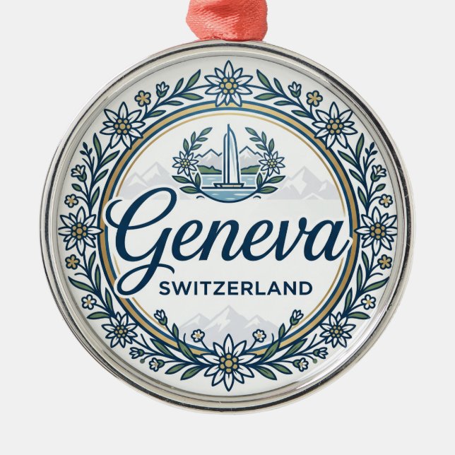 Genf Schweiz Ornament Aus Metall (Vorne)