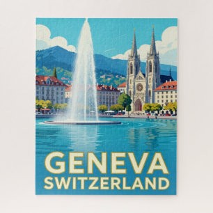 Genf Schweiz Reise See Sehenswürdigkeiten Puzzle