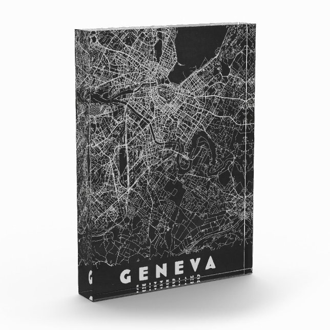 Genf Schweiz Vintage Karte Fotoblock (Links)