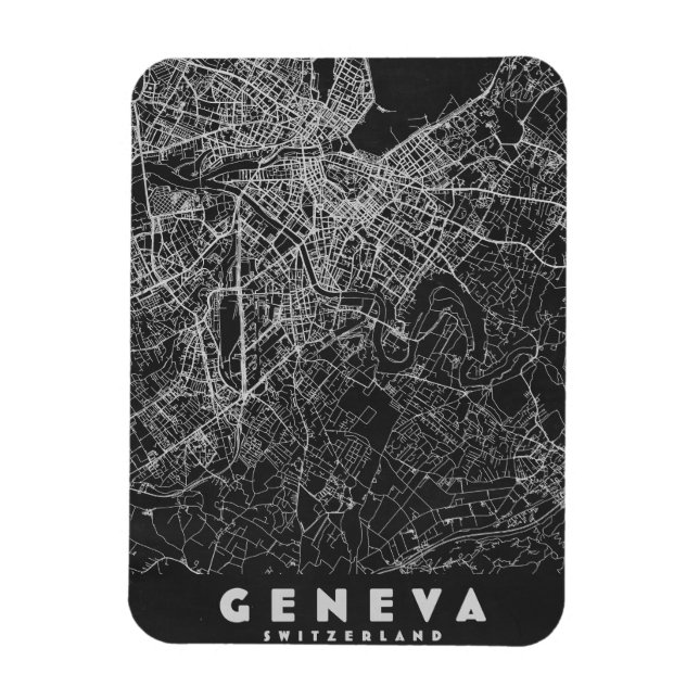 Genf Schweiz Vintage-Karte Magnet (Vertikal)