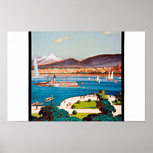 Genf Schweiz Vintage Poster wiederhergestellt