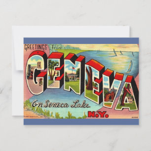 Genf Seneca Lake NY Retro-Postkarte Postkarte