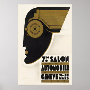Genfer Automobilsalon Vintage Poster Noel