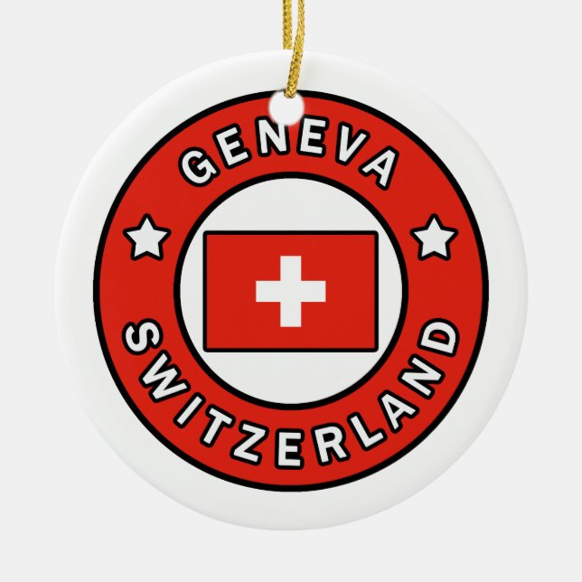 Genfer Schweiz Keramik Ornament (Vorne)