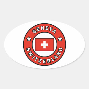 Genfer Schweiz Ovaler Aufkleber