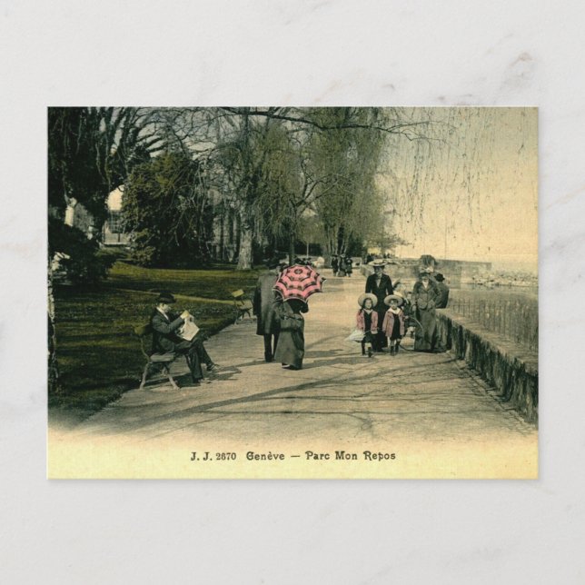 Genfer Schweiz Parc Mon Repos 1910s Postkarte (Vorderseite)