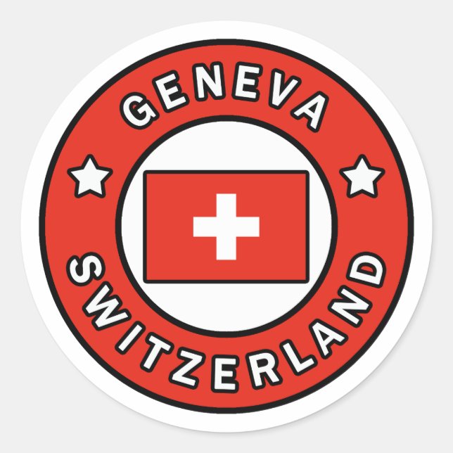 Genfer Schweiz Runder Aufkleber (Vorderseite)