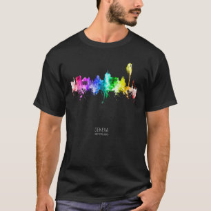 Genfer Schweiz Skyline Wolkenkratzer T-Shirt