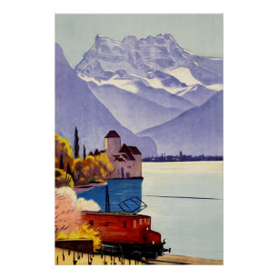 Genfer See Reise Poster
