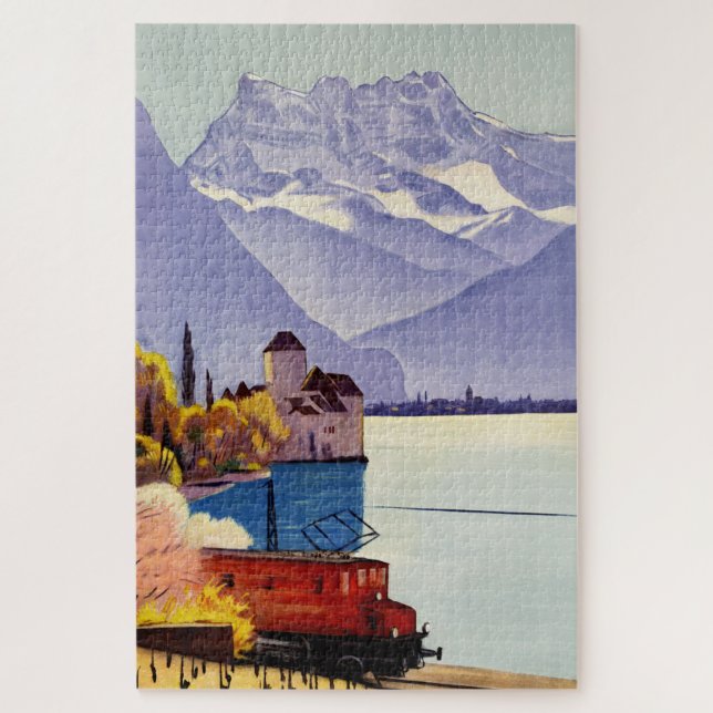 Genfer See Reise Puzzle (Vertikal)