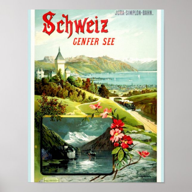 Genfer See Schweiz Poster (Vorne)