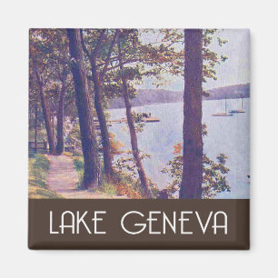 Genfer See, Vintage Szene Wisconsin Magnet