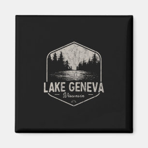 Genfer See Wisconsin Outdoor Vintage Magnet