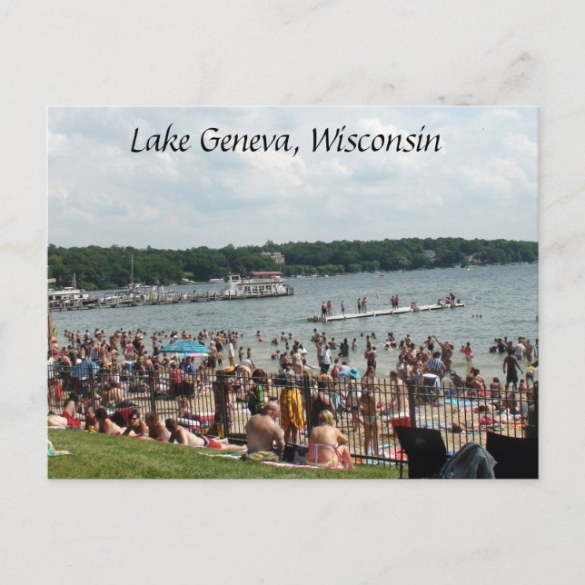 Genfer See, Wisconsin Postcard Postkarte (Vorderseite)