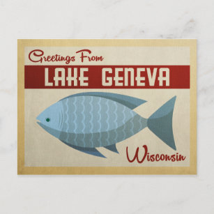 Genfer See Wisconsin Postkarte