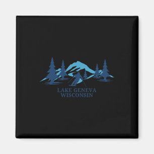 Genfer See Wisconsin Ski Resort Skifahren Skifahre Magnet