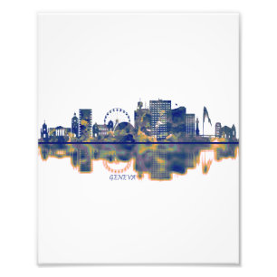 Genfer Skyline Fotodruck