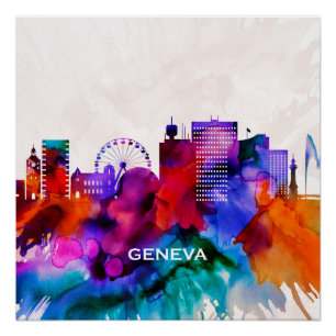 Genfer Skyline Poster