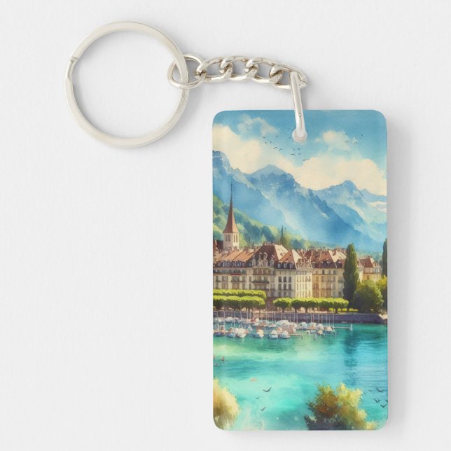 Genfersee Personalisierter Schlüsselanhänger (Vorderseite)