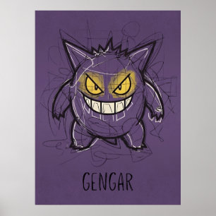 Gengar Chaotische Kritzelkunst - Rauher Geister Sc Poster