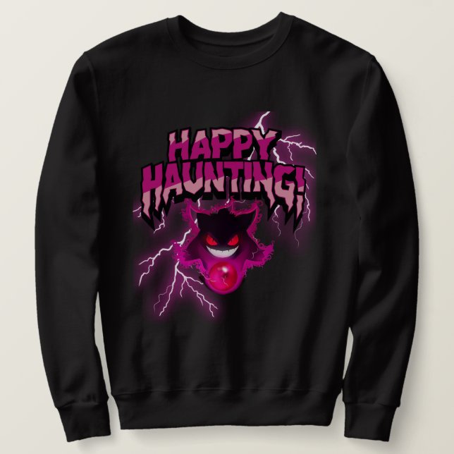 Gengar Shadow Pokémon "Happy Hunting" T - Shirt, H Sweatshirt (Design vorne)