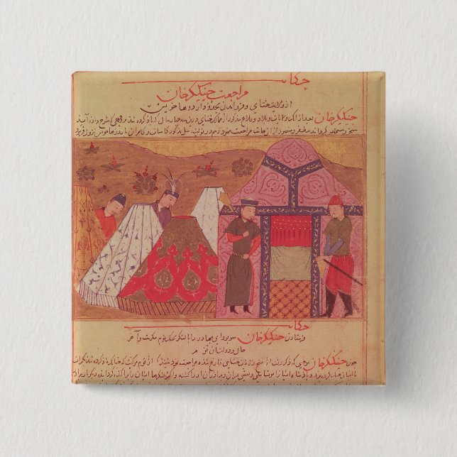 Genghis Khan außerhalb seines Zeltes Button (Vorderseite)