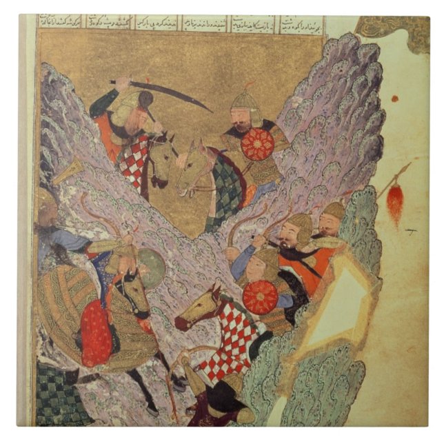 Genghis Khan (c.1162-1227) die Chinesen herein Fliese (Vorderseite)