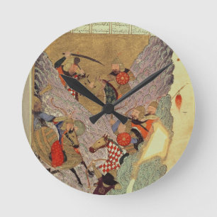 Genghis Khan (c.1162-1227) die Chinesen herein Runde Wanduhr