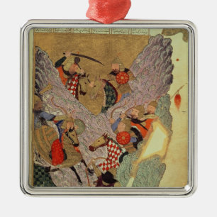 Genghis Khan (c.1162-1227) die Chinesen herein Silbernes Ornament