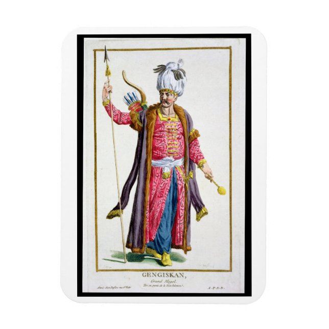 Genghis Khan (c.1162-1227) von "Receuil des Estam Magnet (Vertikal)