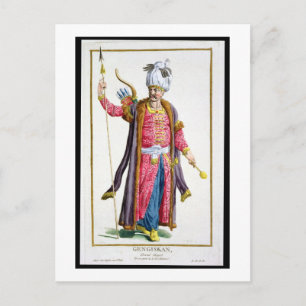 Genghis Khan (c.1162-1227) von "Receuil des Estam Postkarte