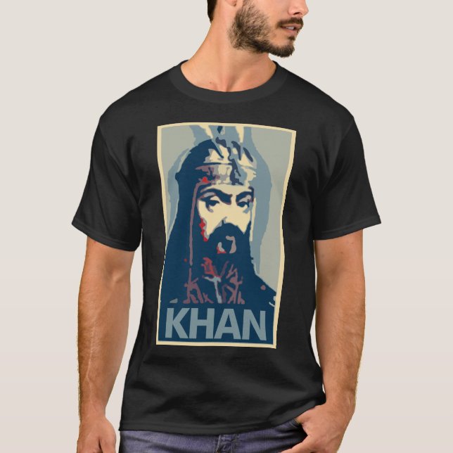 Genghis Khan Plakat-politische Parodie T-Shirt (Vorderseite)