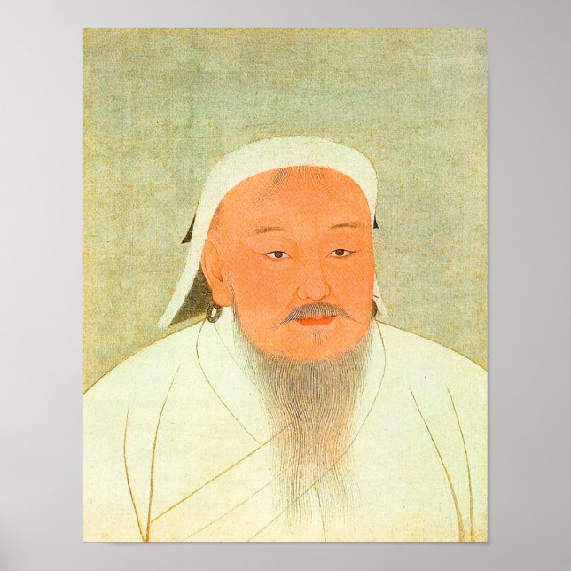 Genghis Khan Portrait Poster (Vorne)