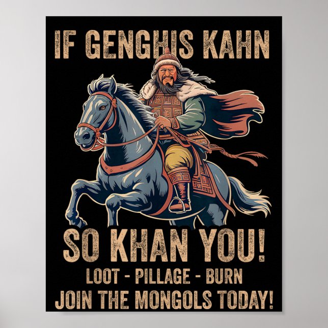 Genghis Khan Quote Funny Mongolia History Mongolia Poster (Vorne)