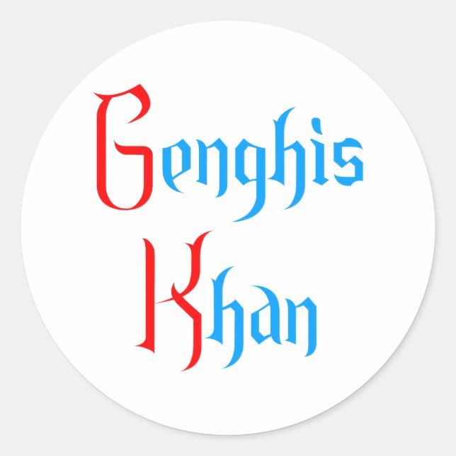 Genghis Khan Runder Aufkleber (Vorderseite)