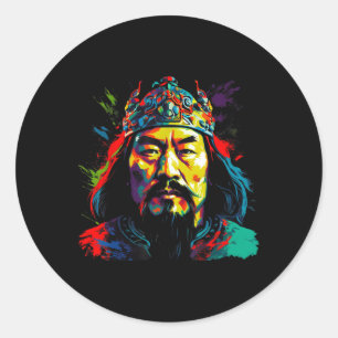 Genghis Khan War Conquerer Runder Aufkleber