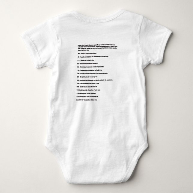 Genghis Khan World Tour Baby Strampler (Rückseite)