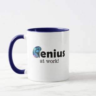 Genie am Werk, anpassbarer Text Bürotasse Tasse