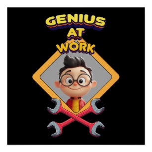 Genie arbeiten lustige Computeranimation für die R Poster