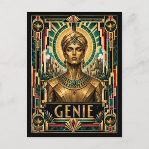 Genie, Art Deco Mythisch Postkarte
