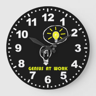 Genie bei der Arbeit Große Wanduhr