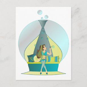 Genie Blows Postkarte