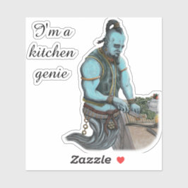 Genie Cooking Kitchen Magic Fantasy Art Sticker