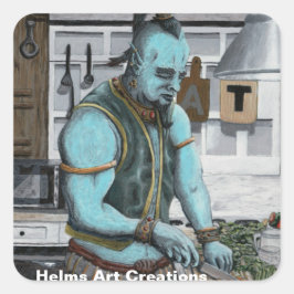 Genie Cooking Kitchen Magic Fantasy Art Stickers