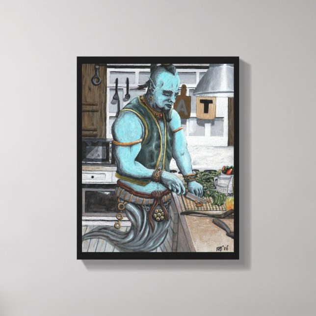 Genie Cooking Kitchen Magic Fantasy Canvas Print Leinwanddruck (Vorderseite)