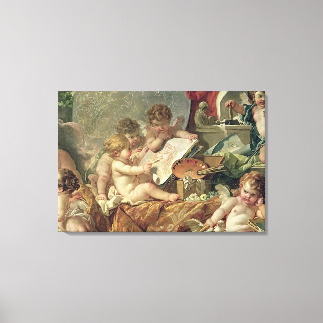 Genie, die Kunst lehren, 1761 Leinwanddruck (Vorderseite)