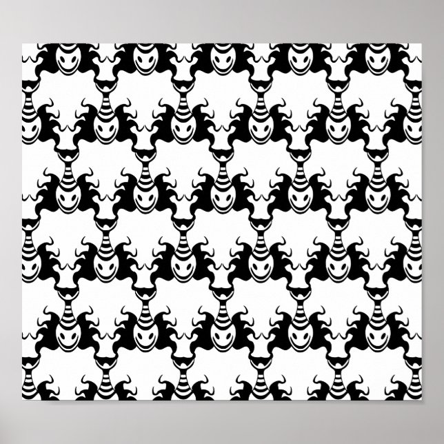 Genie Ghost kommt aus der Lampe Nahtloses Muster Poster (Vorne)